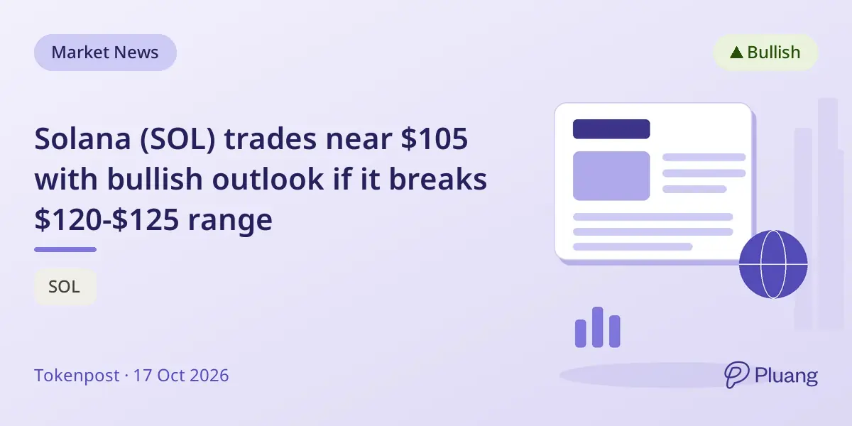 Solana (SOL) trades near $105 with bullish outlook if it breaks $120-$125 range