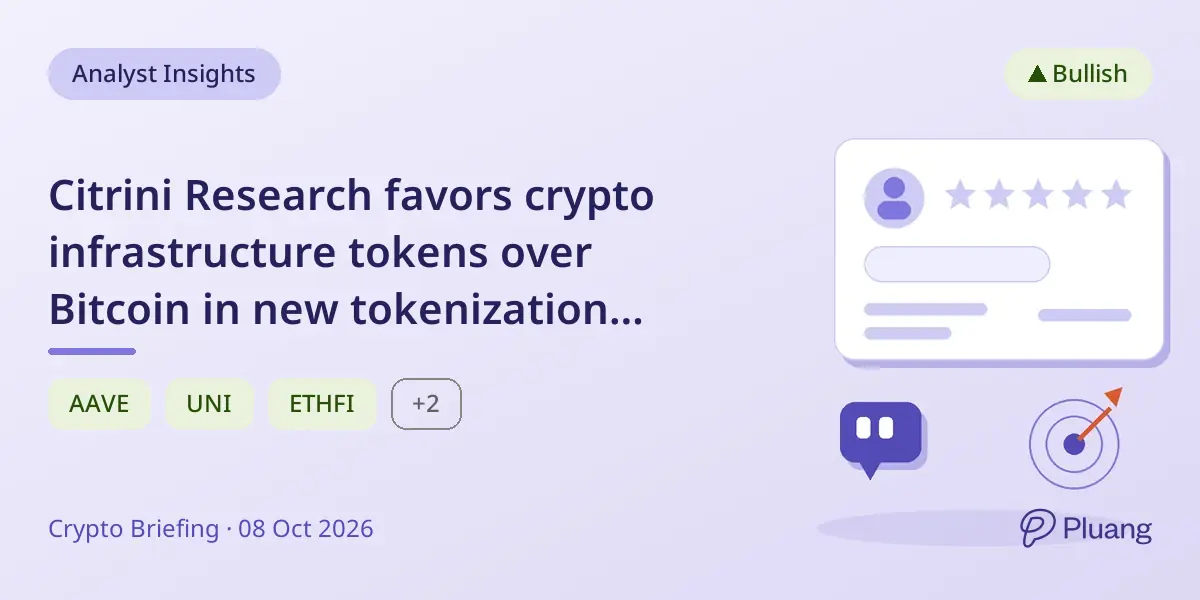 Citrini Research favors crypto infrastructure tokens over Bitcoin in new tokenization report