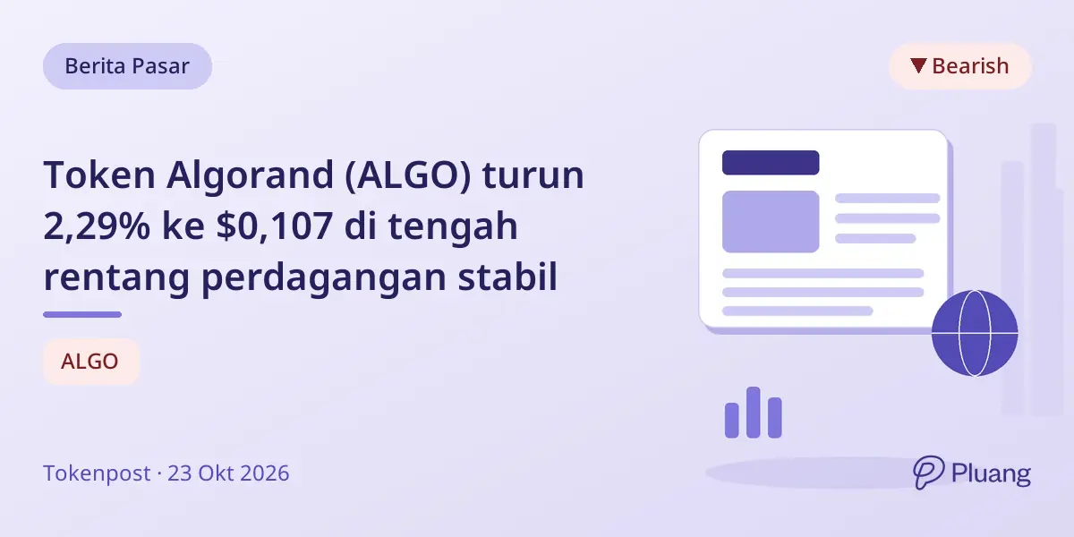 Token Algorand (ALGO) turun 2,29% ke $0,107 di tengah rentang perdagangan stabil