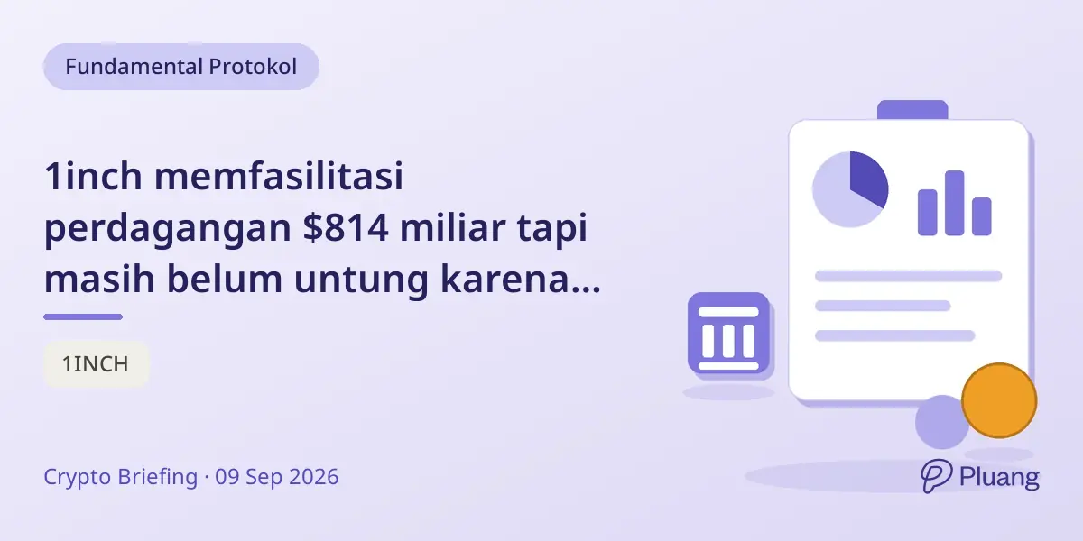 1inch memfasilitasi perdagangan $814 miliar tapi masih belum untung karena pasar DeFi masih kecil.
