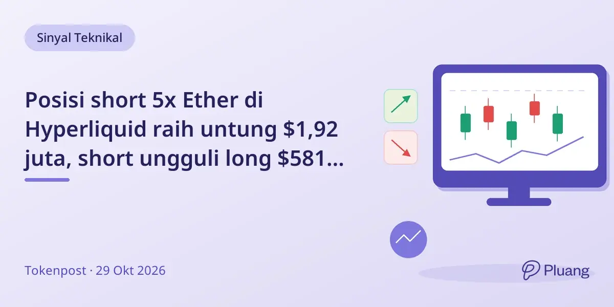 Posisi short 5x Ether di Hyperliquid raih untung $1,92 juta, short ungguli long $581 juta