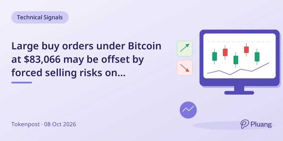 Large buy orders under Bitcoin at $83,066 may be offset by forced selling risks on Hyperliquid.