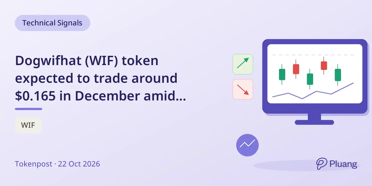 Dogwifhat (WIF) token expected to trade around $0.165 in December amid ongoing pullback.