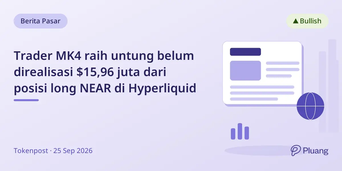 Trader MK4 raih untung belum direalisasi $15,96 juta dari posisi long NEAR di Hyperliquid