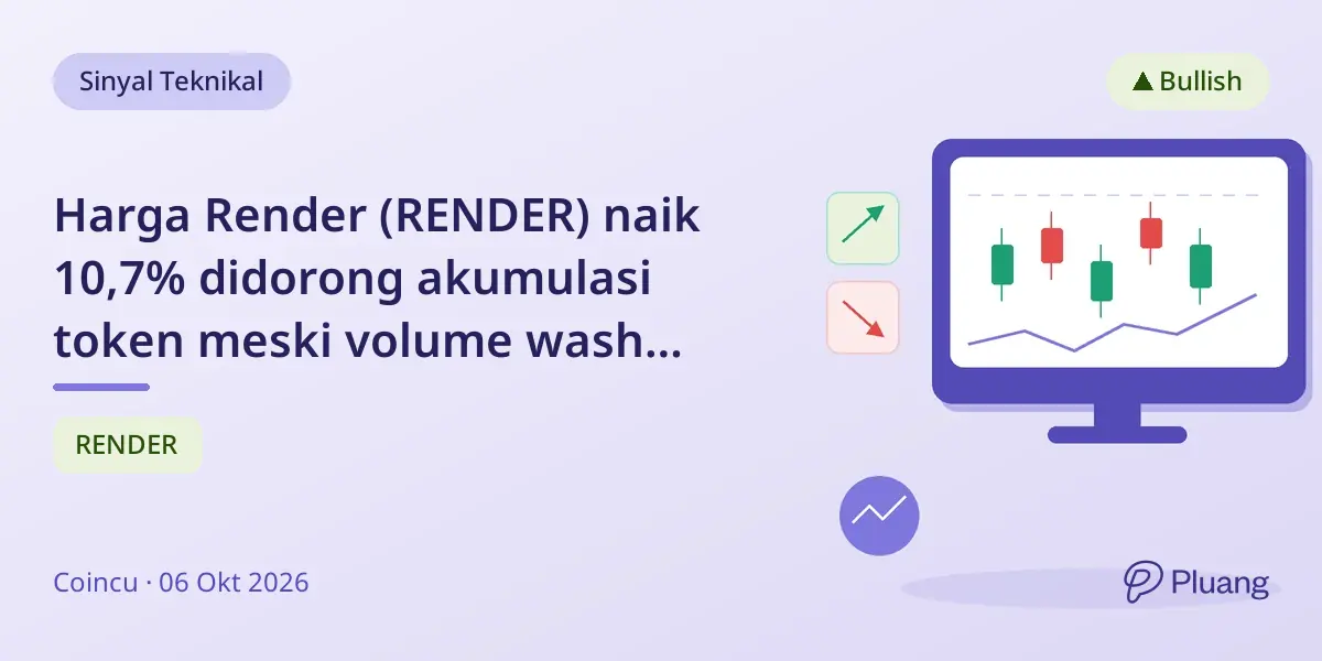 Harga Render (RENDER) naik 10,7% didorong akumulasi token meski volume wash trading tinggi.