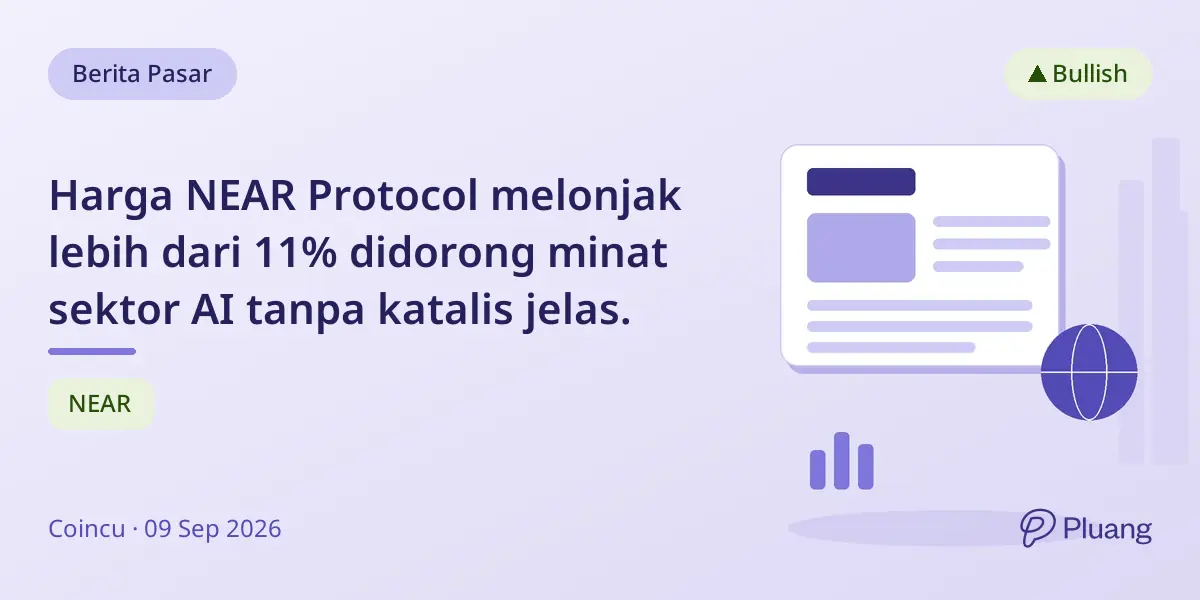 Harga NEAR Protocol melonjak lebih dari 11% didorong minat sektor AI tanpa katalis jelas.