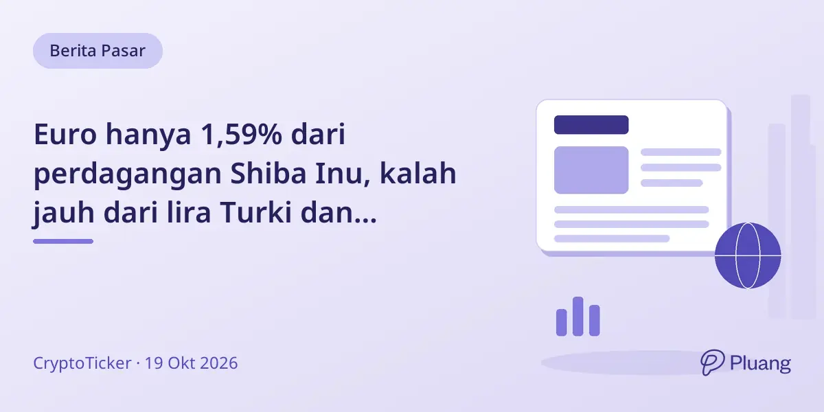 Euro hanya 1,59% dari perdagangan Shiba Inu, kalah jauh dari lira Turki dan dominasi stablecoin USDT.