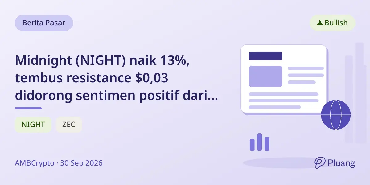 Midnight (NIGHT) naik 13%, tembus resistance $0,03 didorong sentimen positif dari Charles Hoskinson.