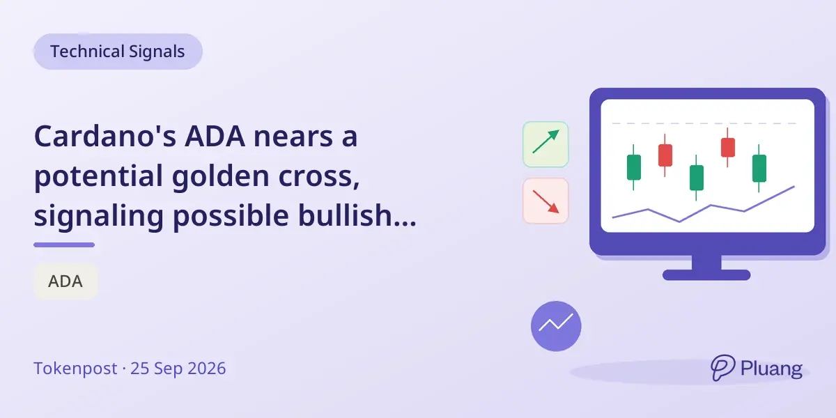 Cardano's ADA nears a potential golden cross, signaling possible bullish momentum but no confirmation yet.