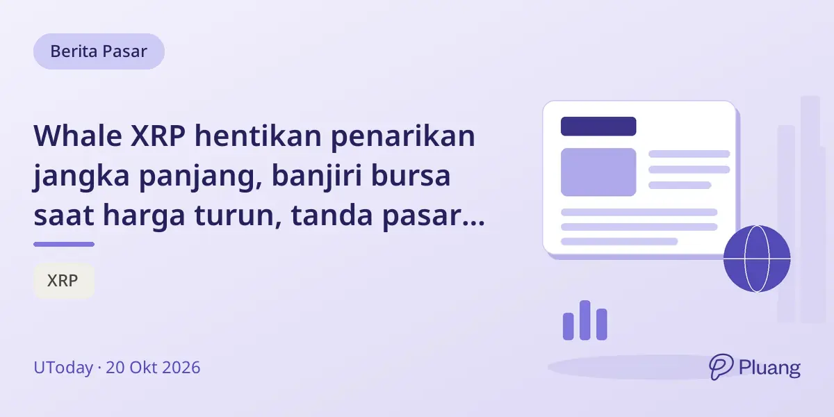 Whale XRP hentikan penarikan jangka panjang, banjiri bursa saat harga turun, tanda pasar waspada.