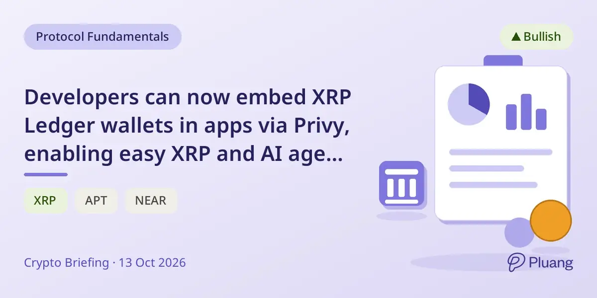 Developers can now embed XRP Ledger wallets in apps via Privy, enabling easy XRP and AI agent payments.