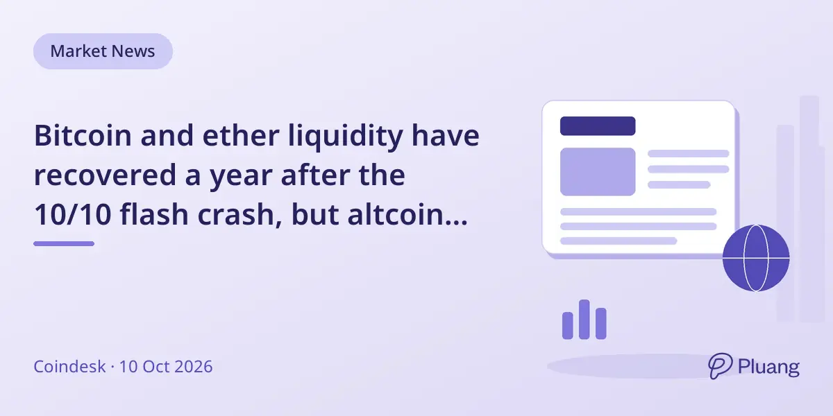 Bitcoin and ether liquidity have recovered a ye...