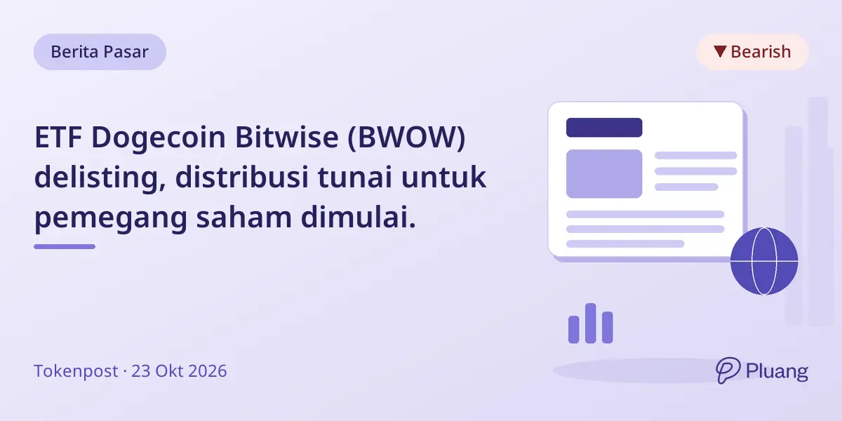ETF Dogecoin Bitwise (BWOW) delisting, distribusi tunai untuk pemegang saham dimulai.
