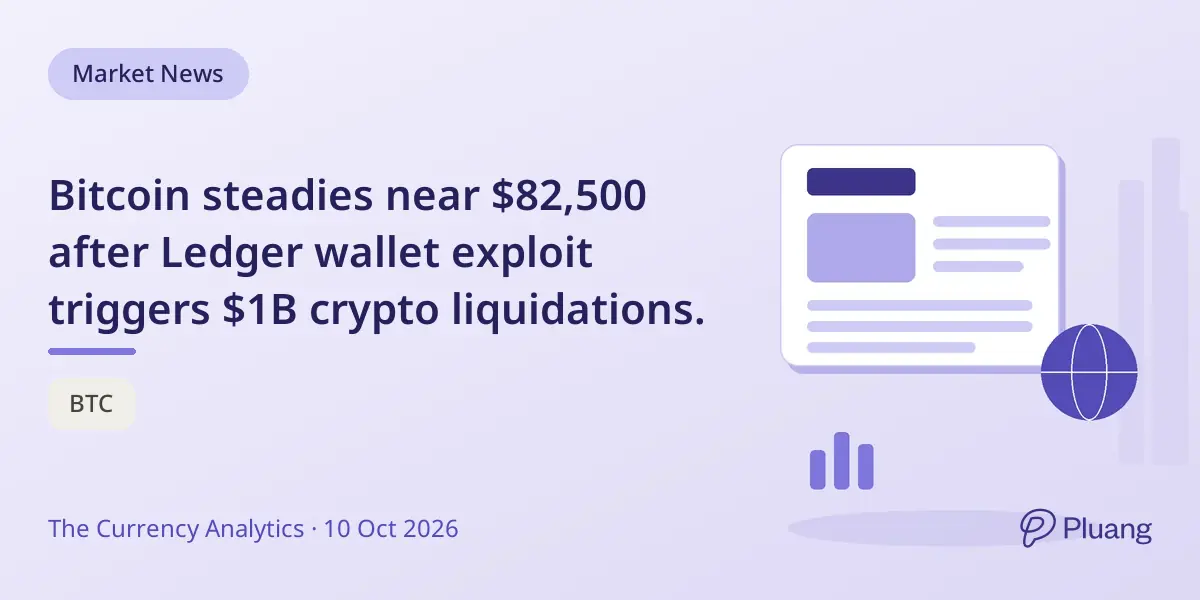 Bitcoin steadies near $82,500 after Ledger wallet exploit triggers $1B crypto liquidations.