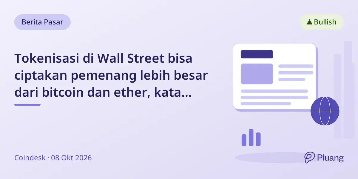 Tokenisasi di Wall Street bisa ciptakan pemenang lebih besar dari bitcoin dan ether, kata Citrini Research.
