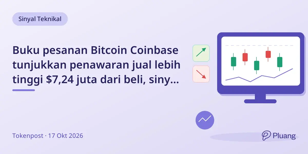 Buku pesanan Bitcoin Coinbase tunjukkan penawaran jual lebih tinggi $7,24 juta dari beli, sinyal tekanan jual.