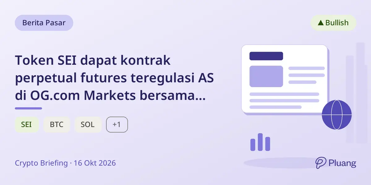 Token SEI dapat kontrak perpetual futures teregulasi AS di OG.com Markets bersama BTC, ETH, SOL, dan XRP.