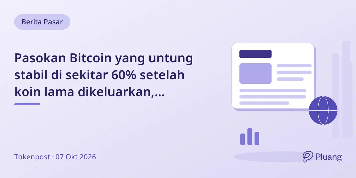 Pasokan Bitcoin yang untung stabil di sekitar 60% setelah koin lama dikeluarkan, menunjukkan kondisi pasar yang stabil.