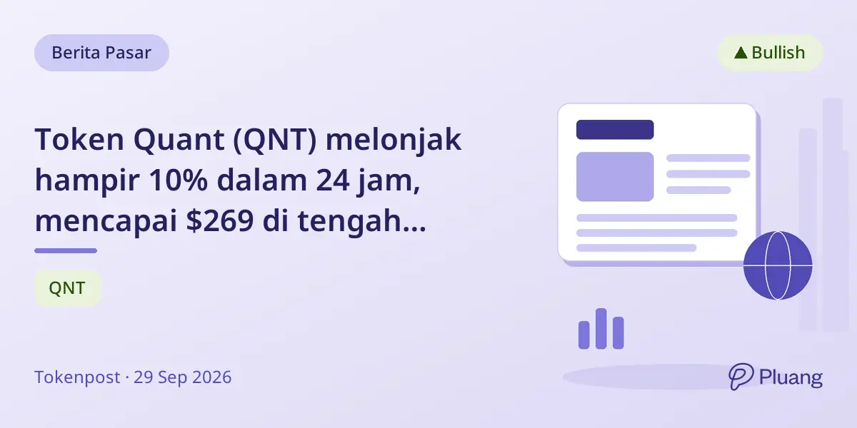 Token Quant (QNT) melonjak hampir 10% dalam 24 jam, mencapai $269 di tengah aktivitas pasar yang kuat.