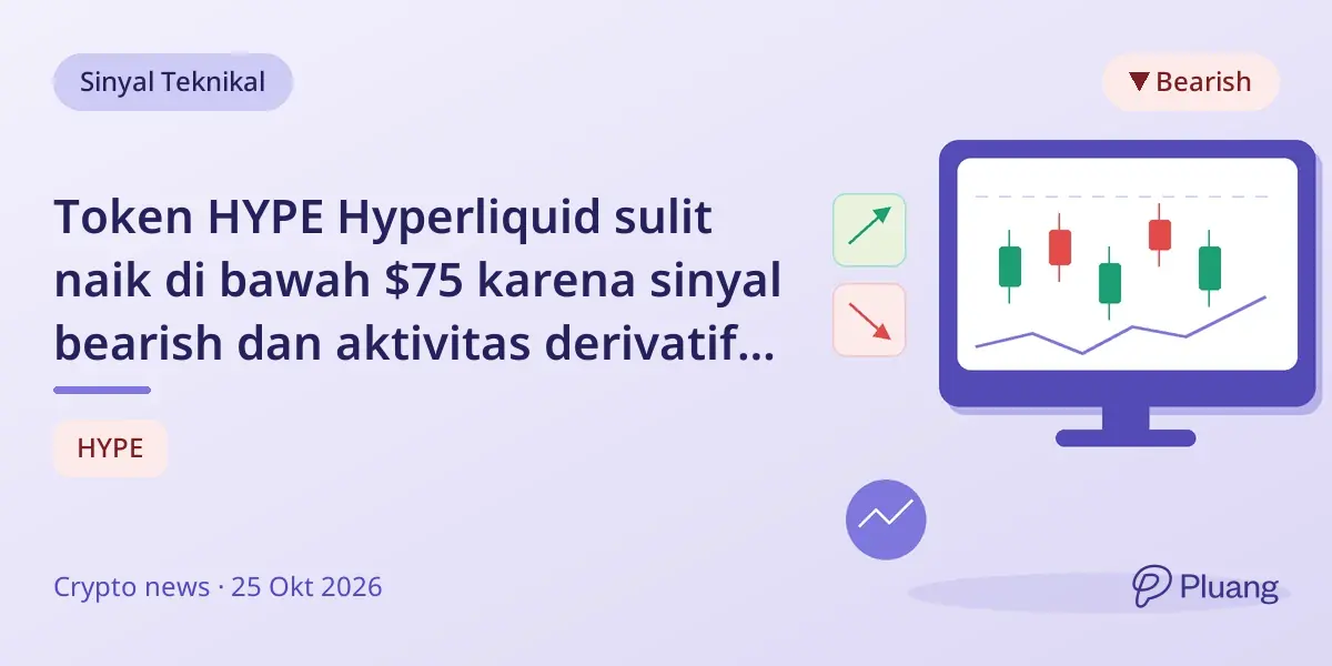 Token HYPE Hyperliquid sulit naik di bawah $75 karena sinyal bearish dan aktivitas derivatif berat.