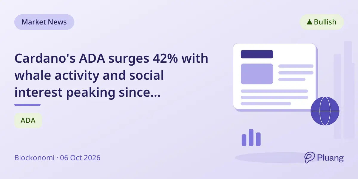 Cardano's ADA surges 42% with whale activity and social interest peaking since September 16