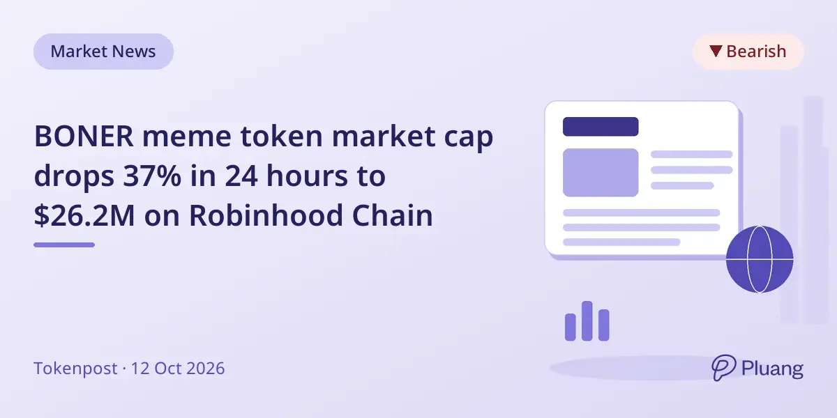 BONER meme token market cap drops 37% in 24 hours to $26.2M on Robinhood Chain