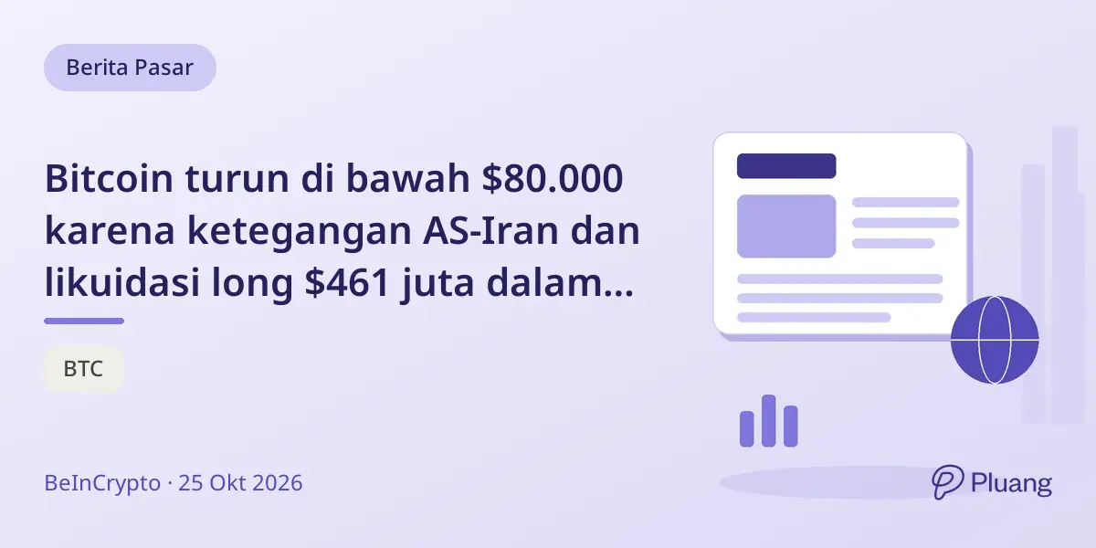 Bitcoin turun di bawah $80.000 karena ketegangan AS-Iran dan likuidasi long $461 juta dalam 24 jam