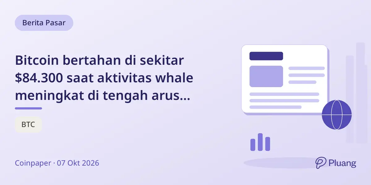 Bitcoin bertahan di sekitar $84.300 saat aktivitas whale meningkat di tengah arus masuk rendah ke bursa, pembelian spot menguat.