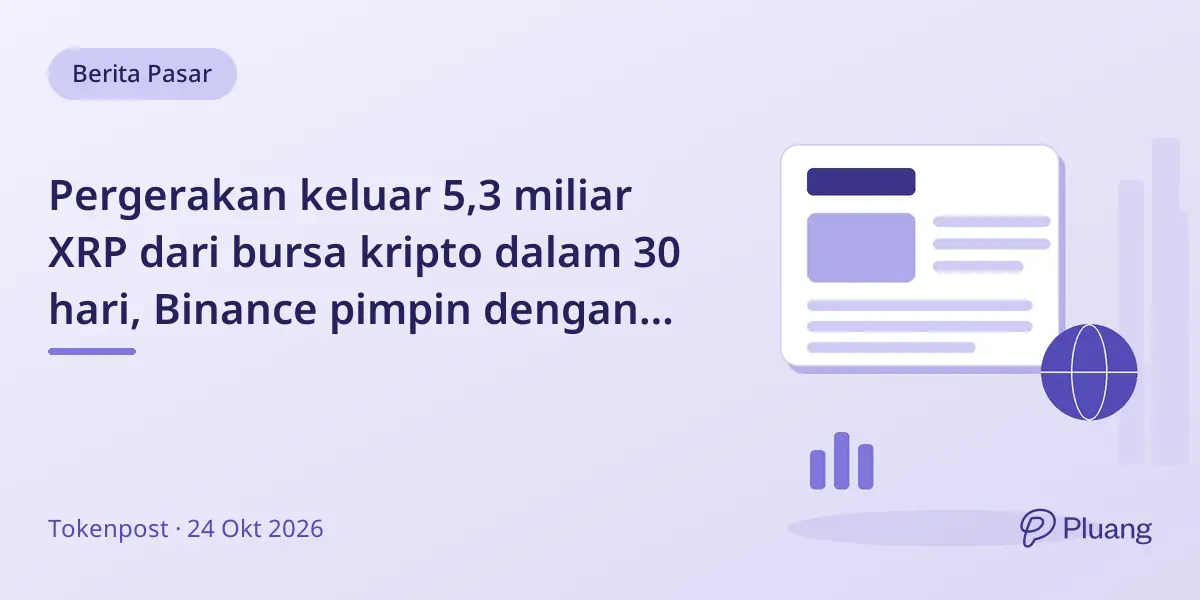 Pergerakan keluar 5,3 miliar XRP dari bursa kripto dalam 30 hari, Binance pimpin dengan 2,2 miliar token