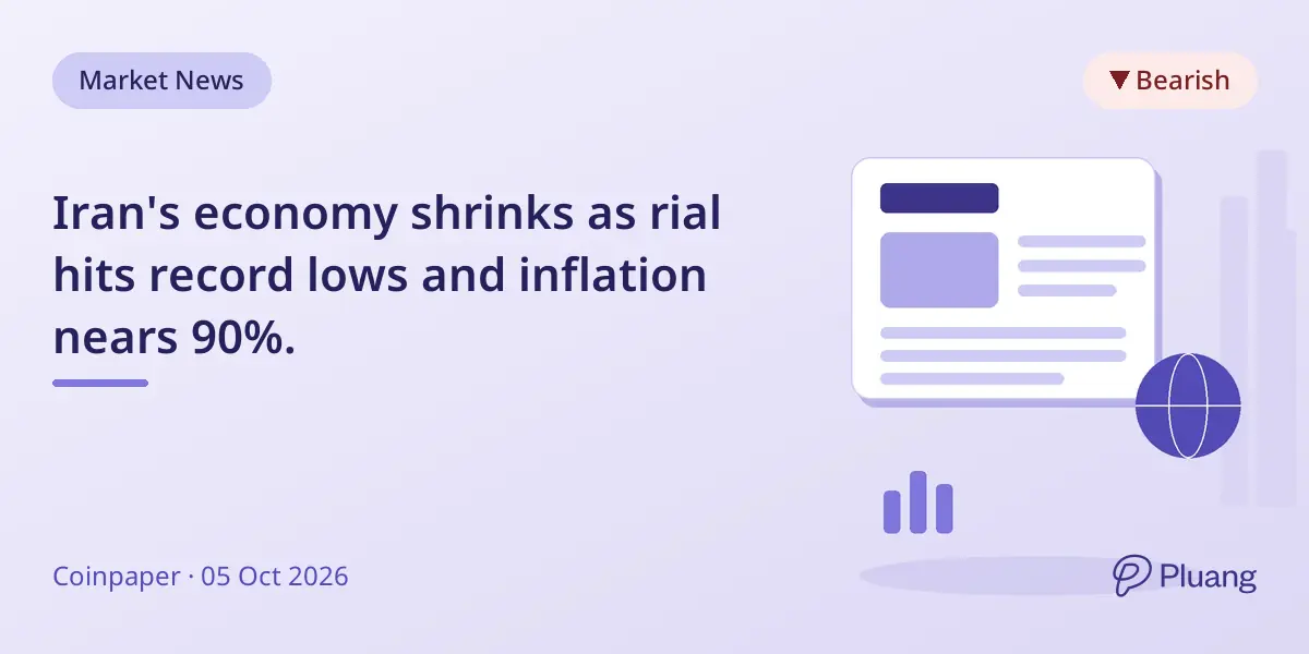Iran's economy shrinks as rial hits record lows and inflation nears 90%.