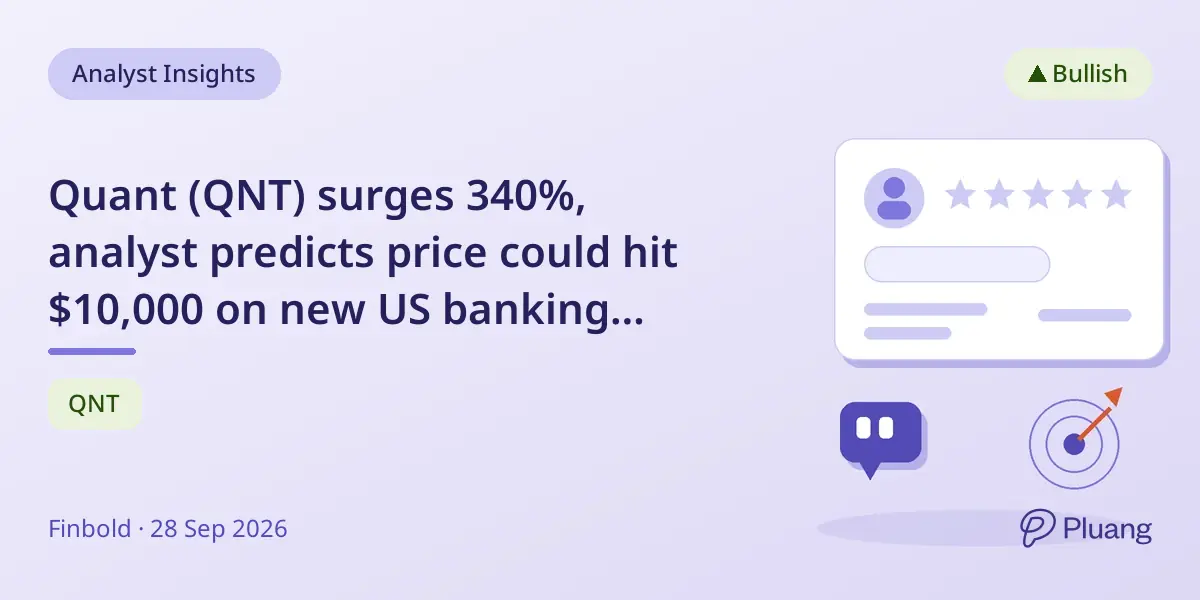 Quant (QNT) surges 340%, analyst predicts price could hit $10,000 on new US banking partnership.