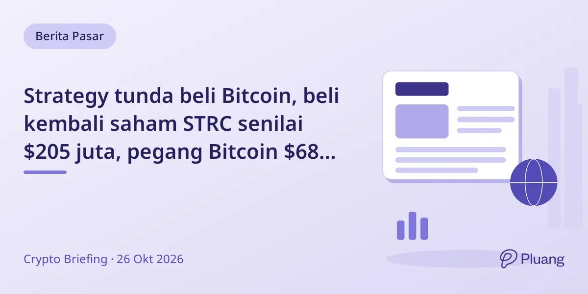 Strategy tunda beli Bitcoin, beli kembali saham STRC senilai $205 juta, pegang Bitcoin $68 miliar jelang keputusan Fed