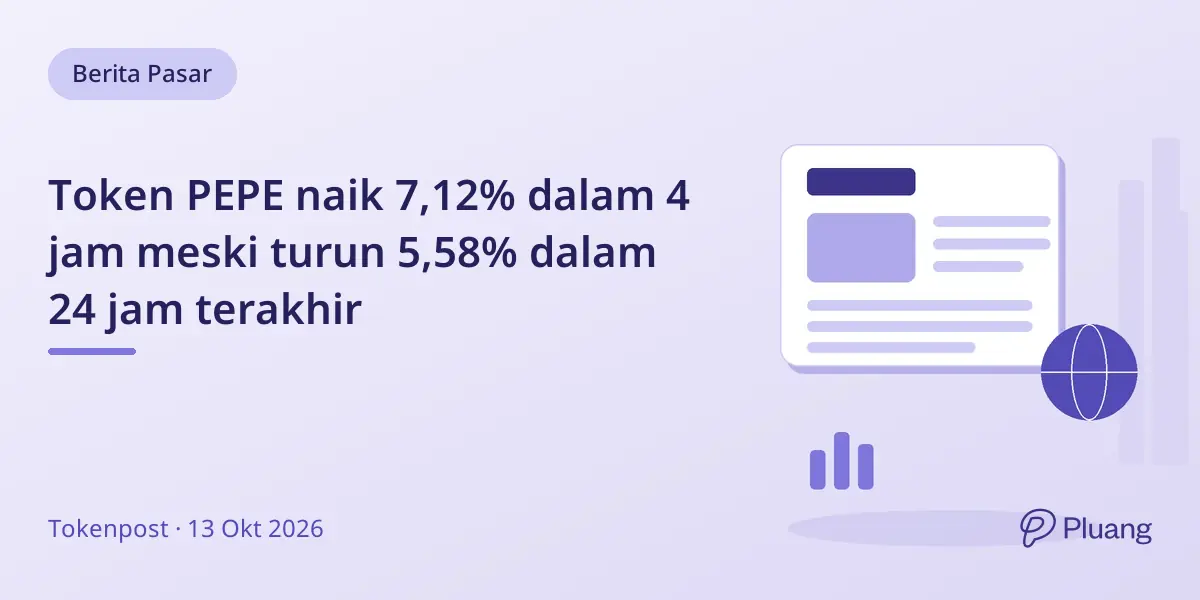 Token PEPE naik 7,12% dalam 4 jam meski turun 5,58% dalam 24 jam terakhir