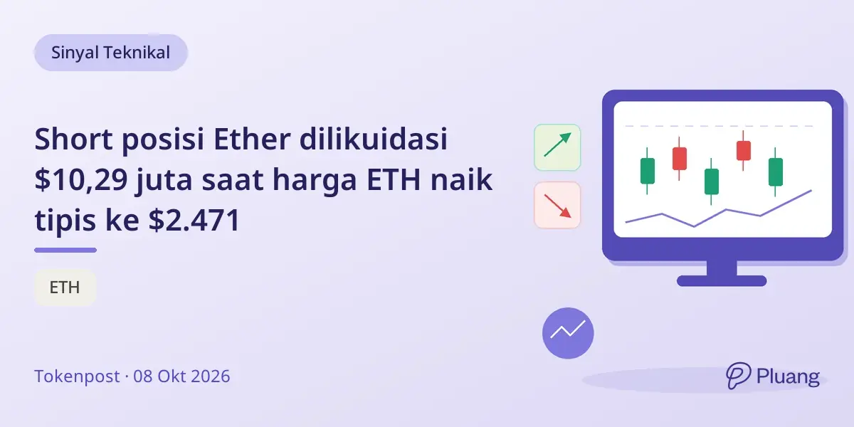 Short posisi Ether dilikuidasi $10,29 juta saat harga ETH naik tipis ke $2.471
