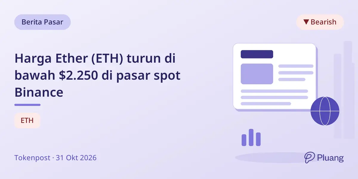 Harga Ether (ETH) turun di bawah $2.250 di pasar spot Binance