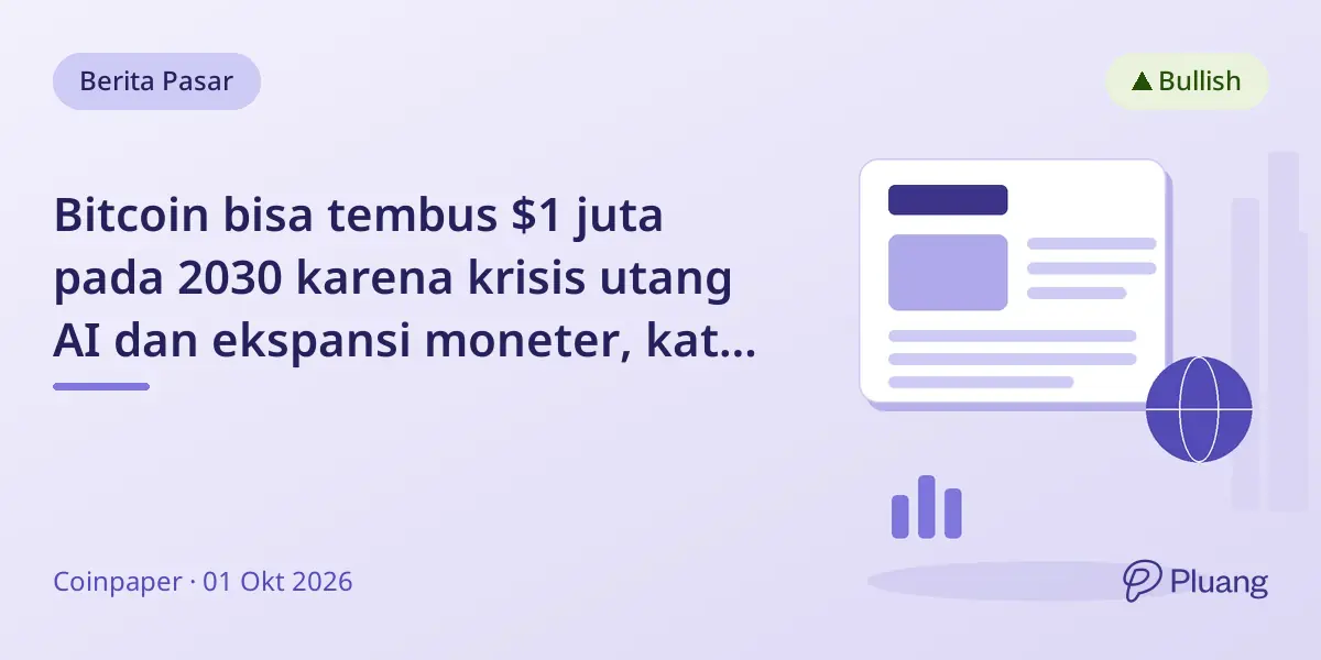 Bitcoin bisa tembus $1 juta pada 2030 karena krisis utang AI dan ekspansi moneter, kata Arthur Hayes.