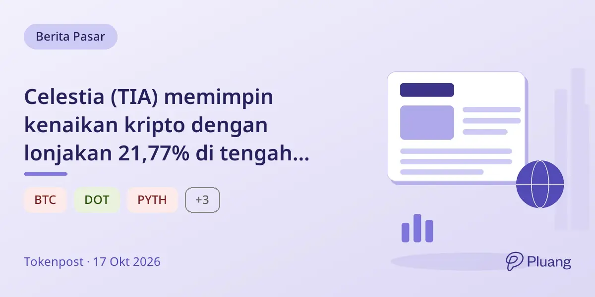 Celestia (TIA) memimpin kenaikan kripto dengan lonjakan 21,77% di tengah mayoritas aset turun.