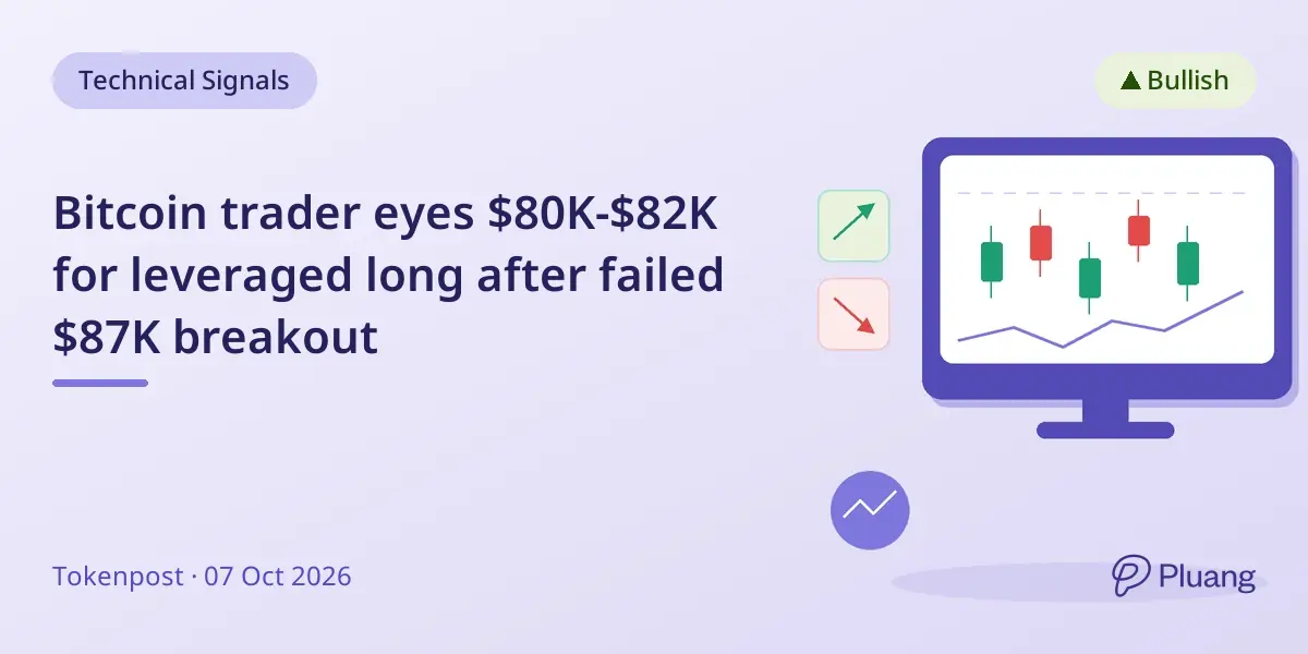 Bitcoin trader eyes $80K-$82K for leveraged long after failed $87K breakout