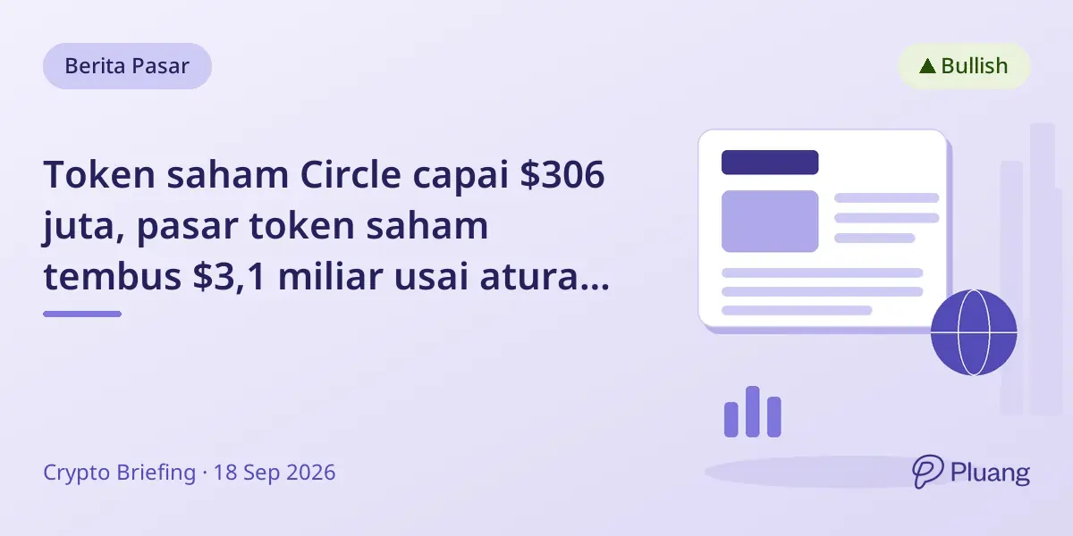 Token saham Circle capai $306 juta, pasar token saham tembus $3,1 miliar usai aturan baru SEC.