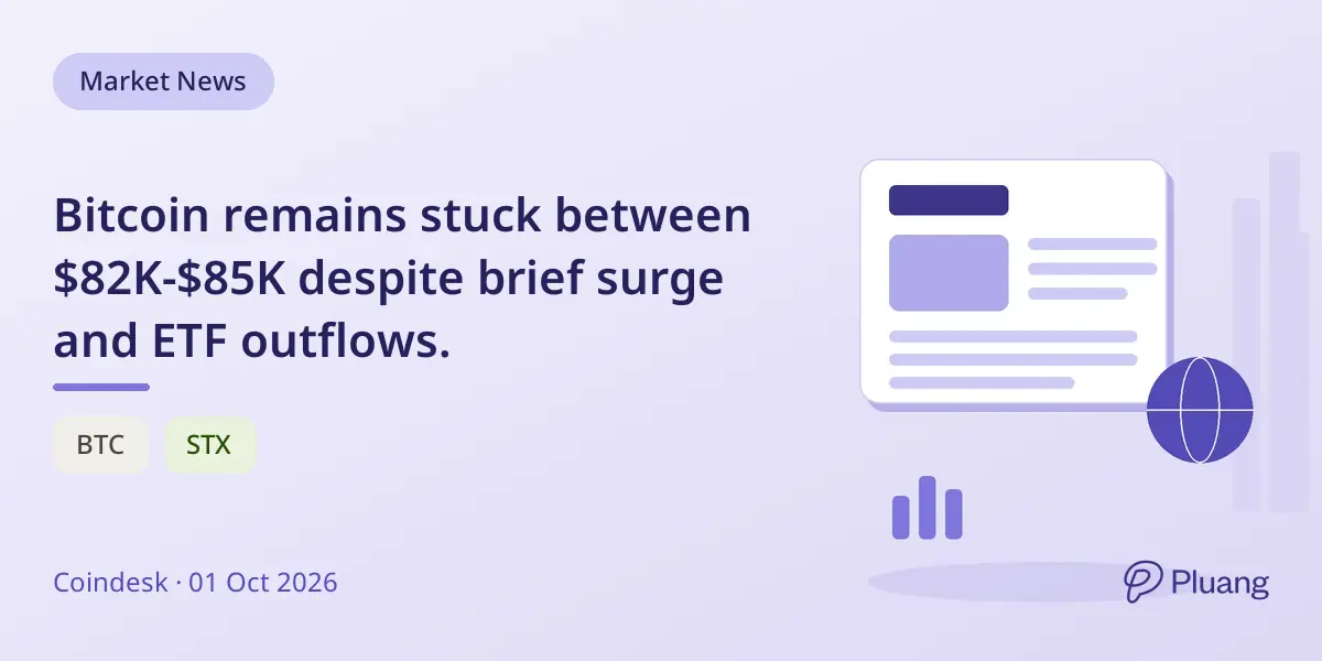 Bitcoin remains stuck between $82K-$85K despite brief surge and ETF outflows.