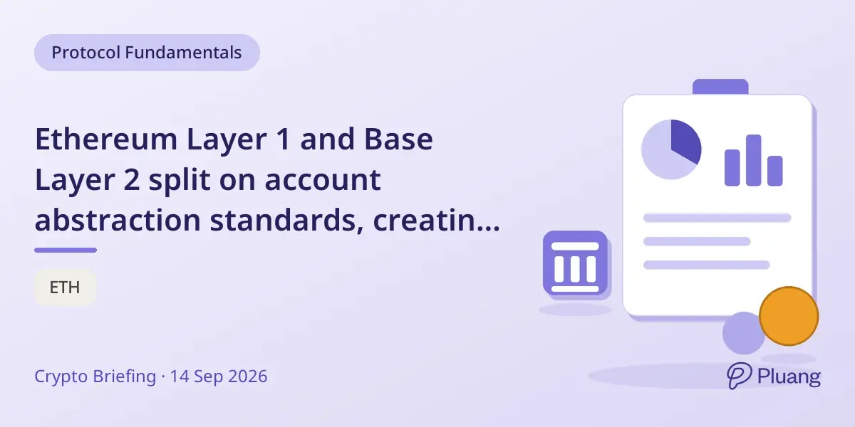 Ethereum Layer 1 and Base Layer 2 split on account abstraction standards, creating two competing protocols.