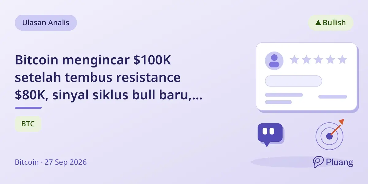 Bitcoin mengincar $100K setelah tembus resistance $80K, sinyal siklus bull baru, kata Timmer dari Fidelity.