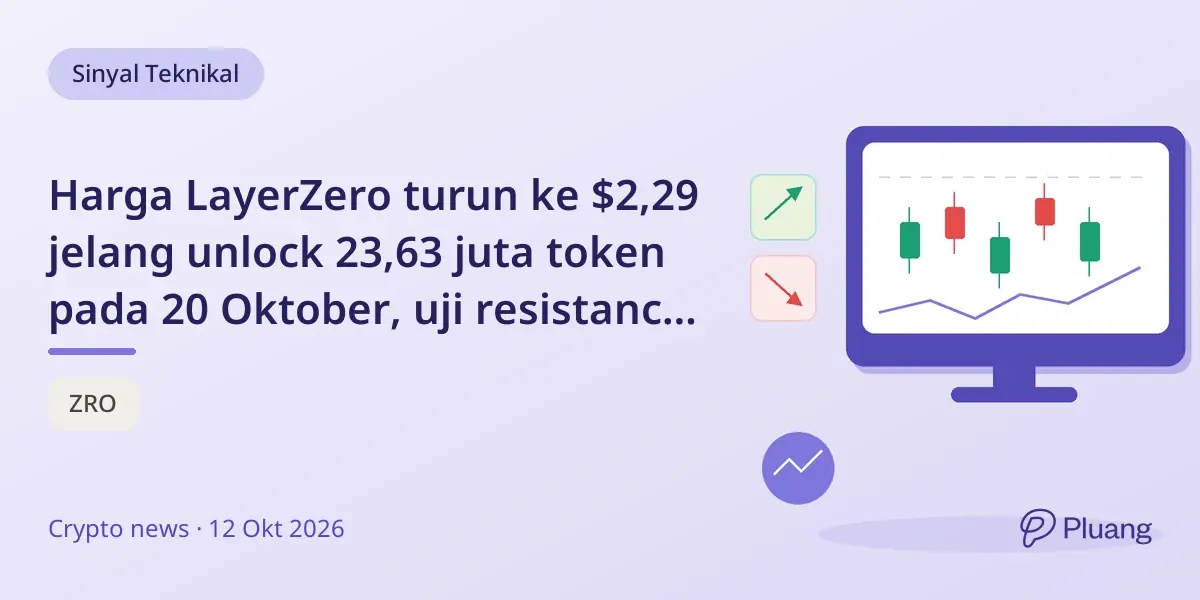 Harga LayerZero turun ke $2,29 jelang unlock 23,63 juta token pada 20 Oktober, uji resistance di $2,344.