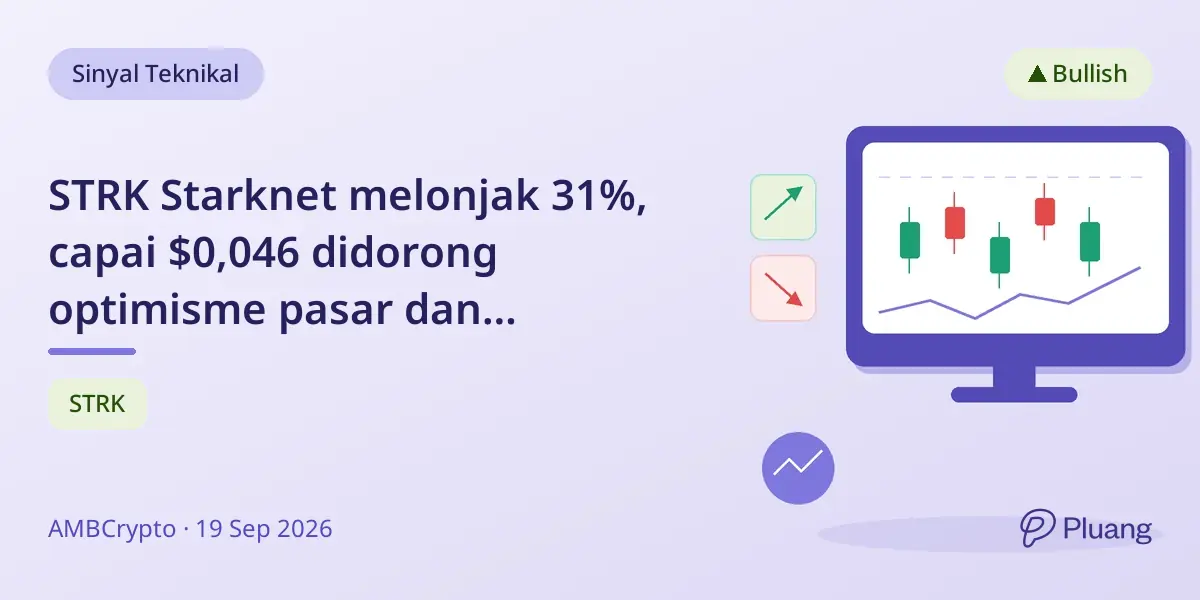 STRK Starknet melonjak 31%, capai $0,046 didorong optimisme pasar dan pembelian kuat.