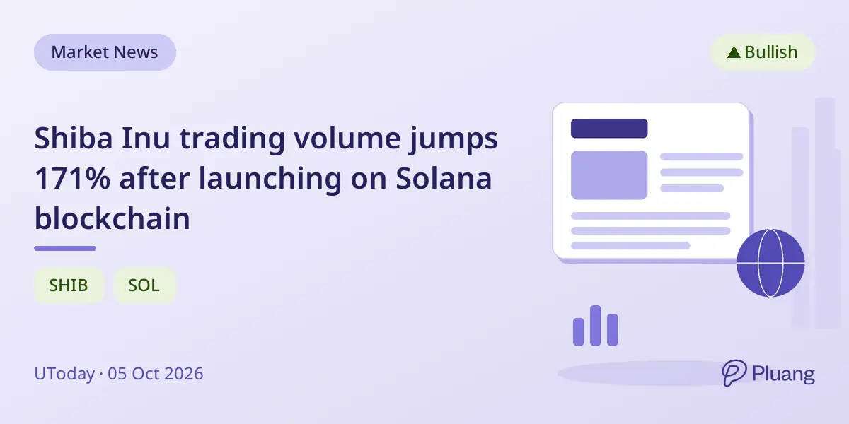 Shiba Inu trading volume jumps 171% after launching on Solana blockchain