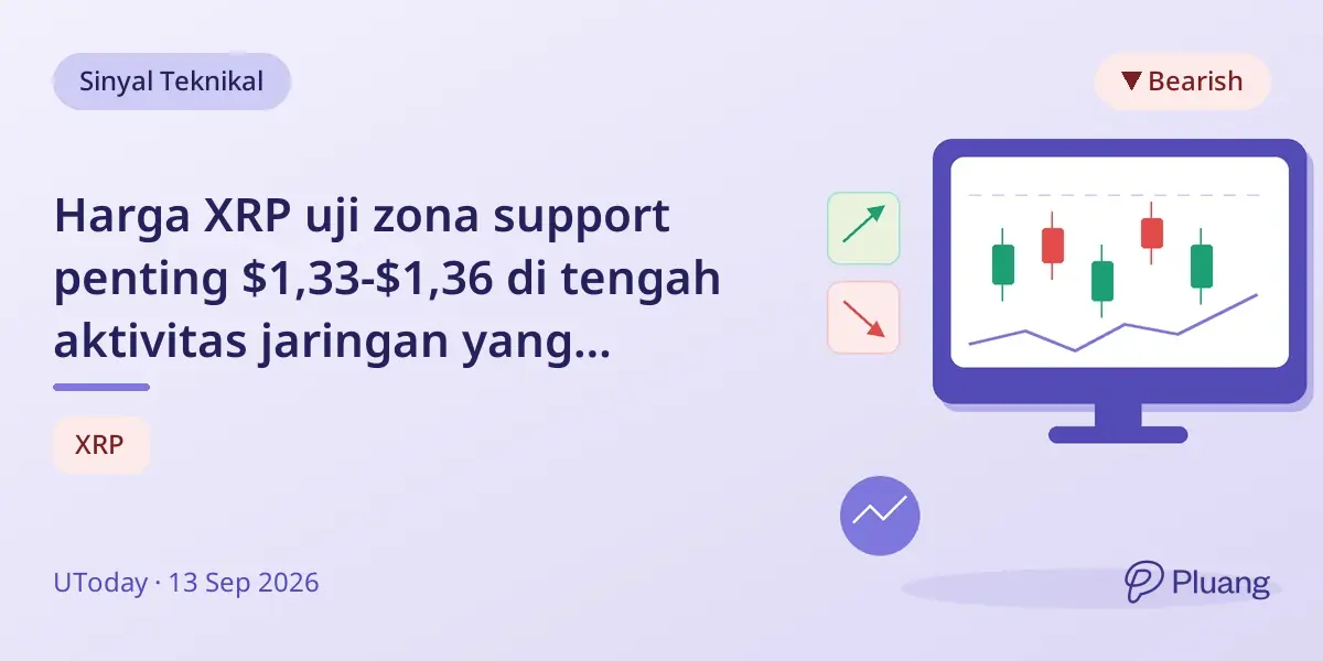 Harga XRP uji zona support penting $1,33-$1,36 di tengah aktivitas jaringan yang menurun dan momentum lemah.