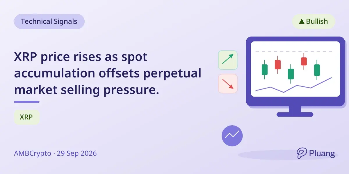 XRP price rises as spot accumulation offsets perpetual market selling pressure.