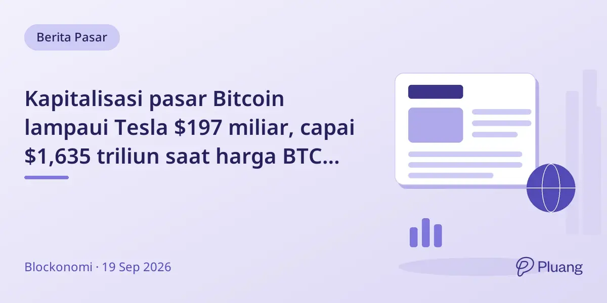 Kapitalisasi pasar Bitcoin lampaui Tesla $197 miliar, capai $1,635 triliun saat harga BTC mendekati $81.419.