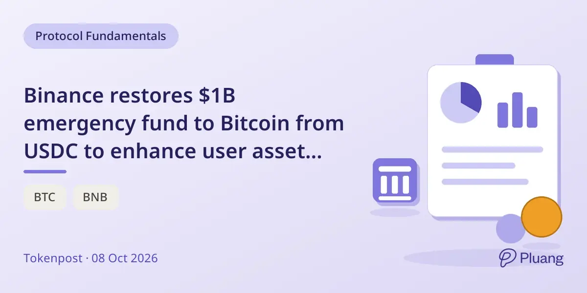 Binance restores $1B emergency fund to Bitcoin from USDC to enhance user asset protection.