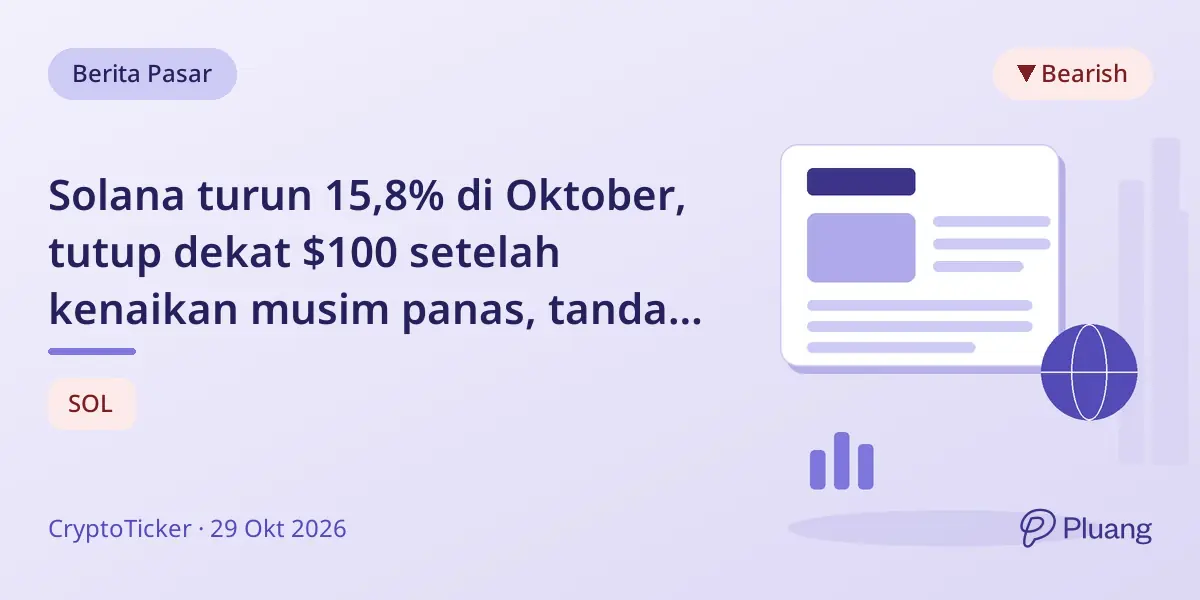 Solana turun 15,8% di Oktober, tutup dekat $100 setelah kenaikan musim panas, tanda koreksi pasar.